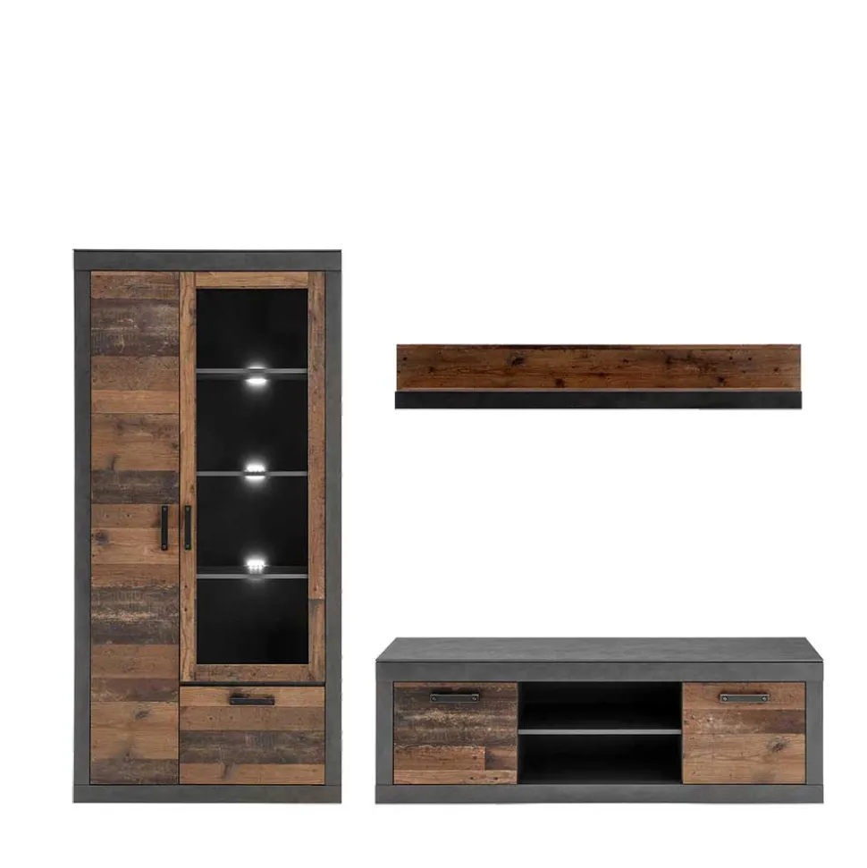 Günstige TV Wohnwand Möbel Set - Timuras (dreiteilig)