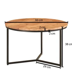 Günstiger Couchtisch aus Akazie Massivholz - Tsinaton