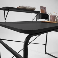 Günstiger Schreibtisch mit Aufsatz 98x89x46 - Tibalt