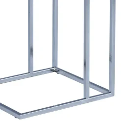 Günstiger Telefontisch mit Wildeiche massiv Kalimba & Gestell Chrom