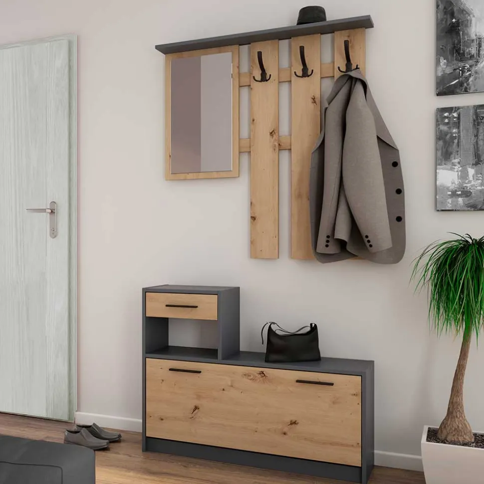 Günstiges Flurmöbel Set zweifarbig - Tower (zweiteilig)