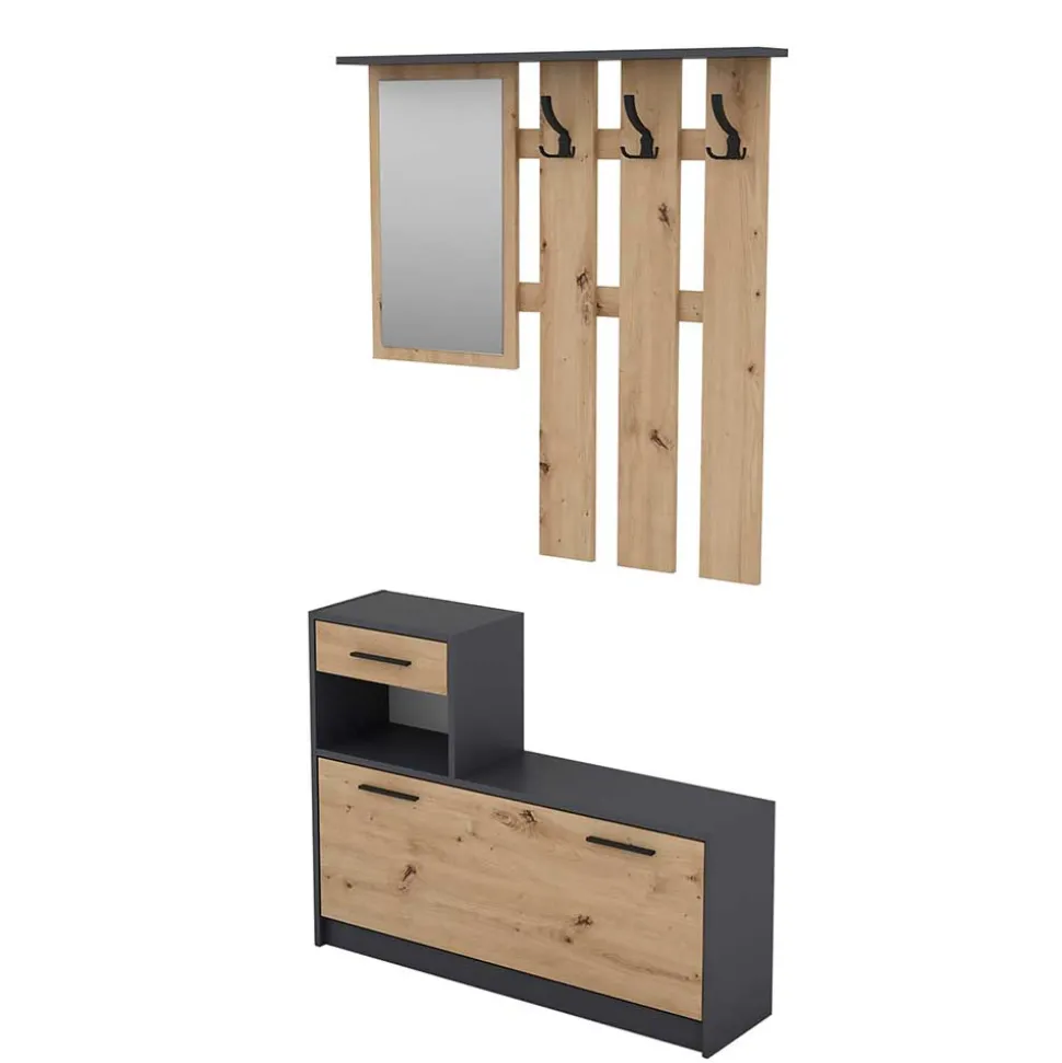 Günstiges Flurmöbel Set zweifarbig - Tower (zweiteilig)