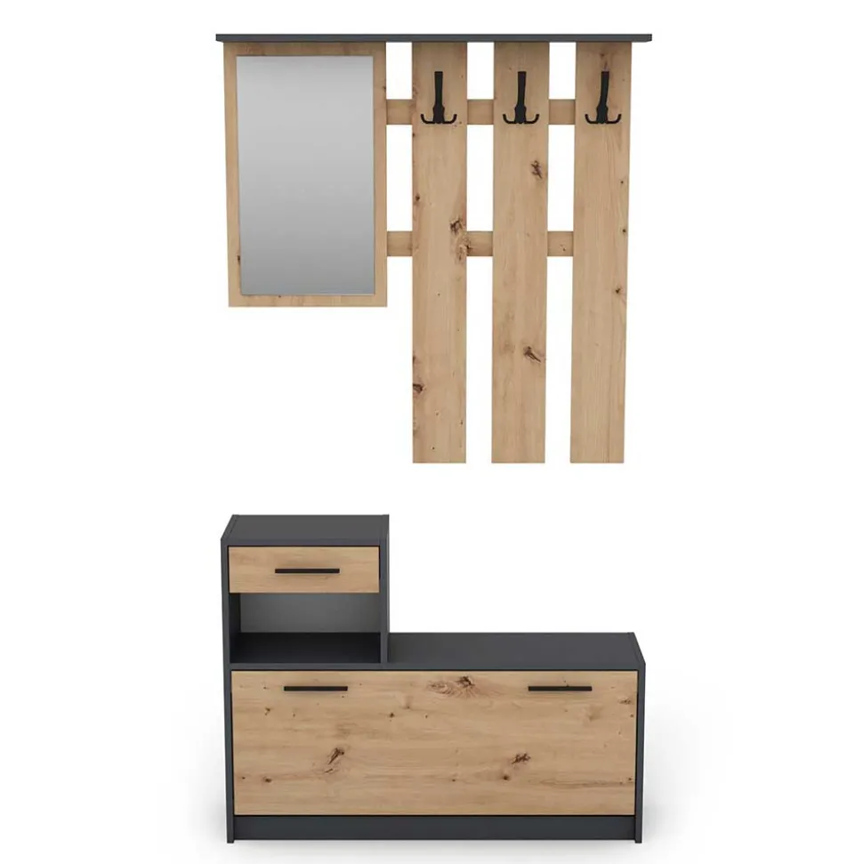 Günstiges Flurmöbel Set zweifarbig - Tower (zweiteilig)