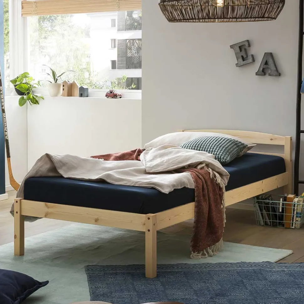 Günstiges Holzbett aus Fichte Massivholz - Niels