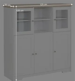 Günstiges Landhaus Highboard 125x125x35 - Akedra