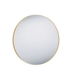 Goldfarbener Wandspiegel in Rund 80 cm - Zeanno