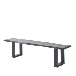 Graue Baumkanten Küchenbank aus Akazie - Joella