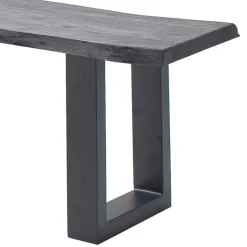 Graue Baumkanten Küchenbank aus Akazie - Joella