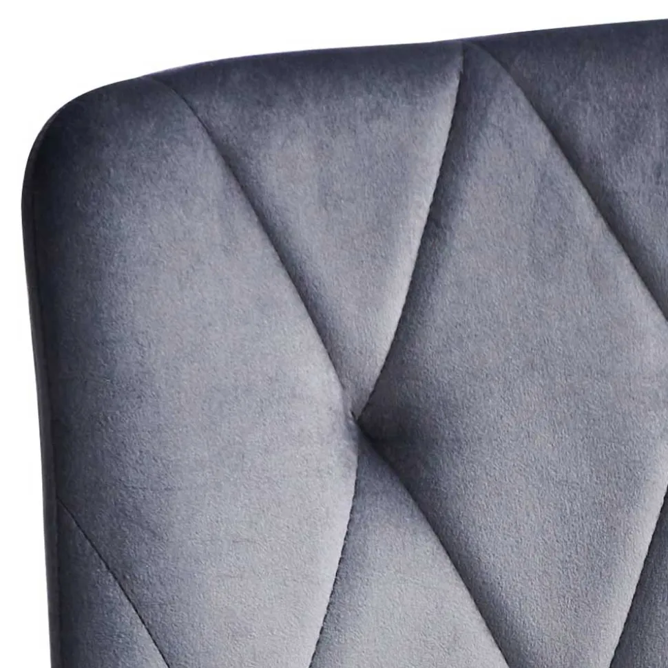 Graue Esszimmerstühle aus Samt - Epos (4er Set)