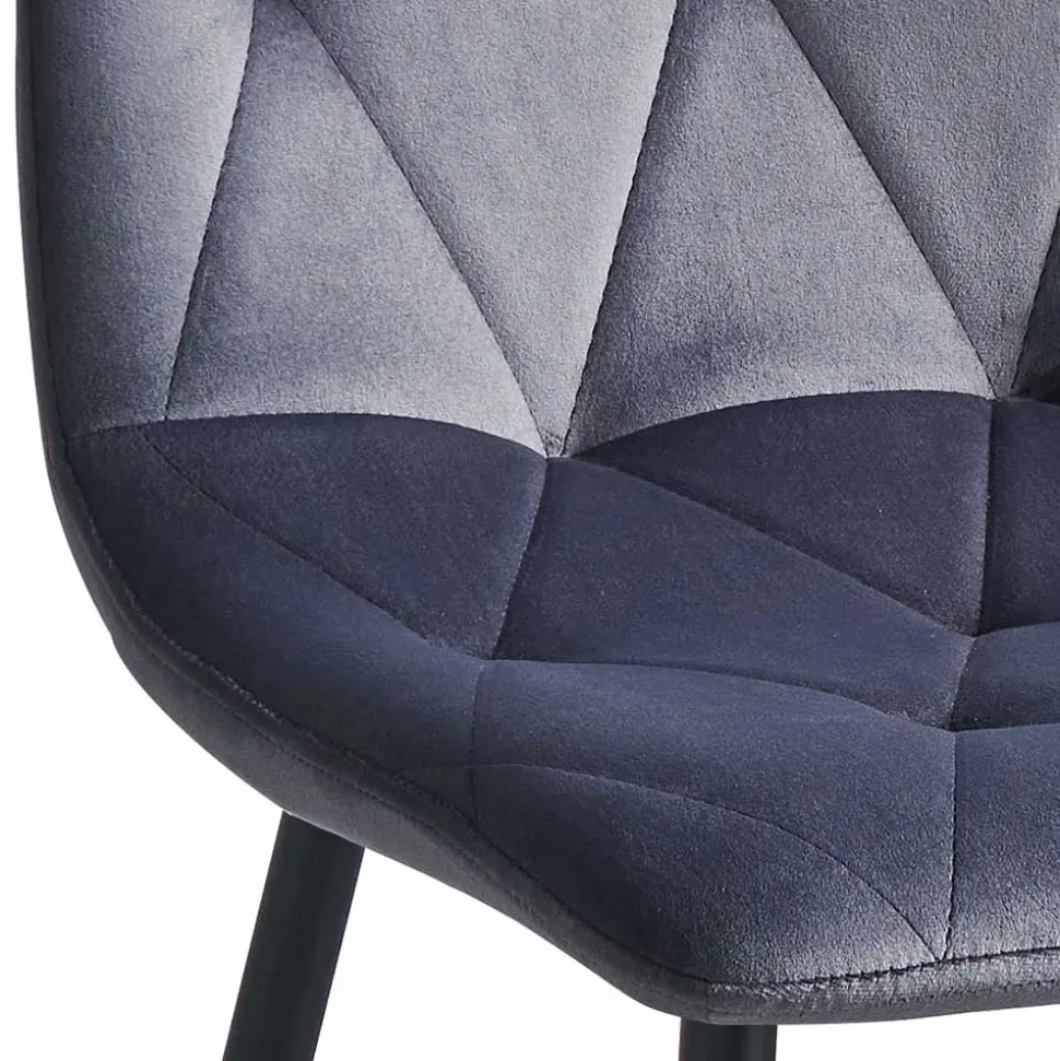 Graue Esszimmerstühle aus Samt - Epos (4er Set)