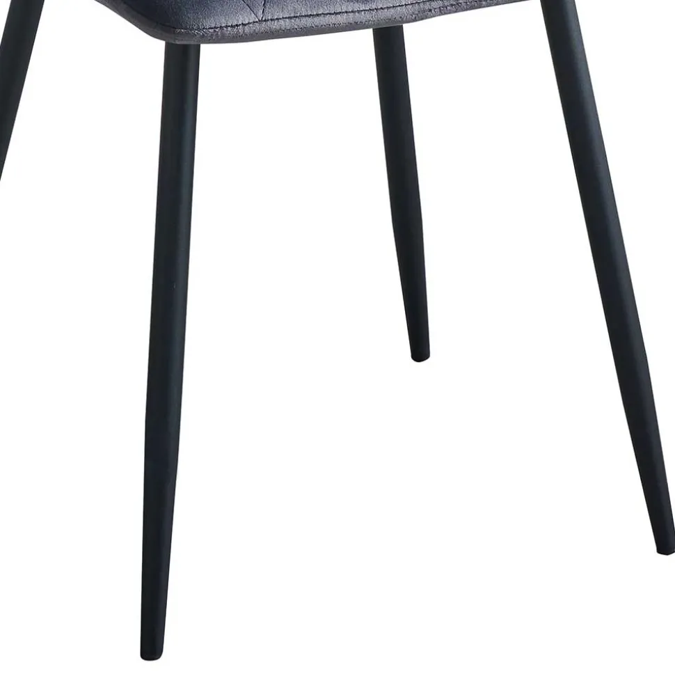 Graue Esszimmerstühle aus Samt - Epos (4er Set)
