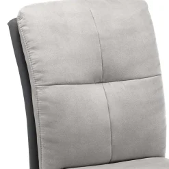 Graue Esszimmerstühle Casalin mit Edelstahl Gestell (2er Set)