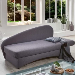 Graue Federkern Schlafcouch mit Bettkasten - Langos