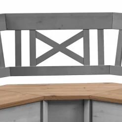 Graue Holz Eckbank Jytte mit Truhe