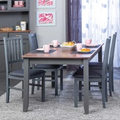 Graue Holzstühle mit Polstersitz - Nepplan (2er Set)