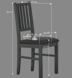 Graue Holzstühle mit Polstersitz - Nepplan (2er Set)