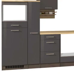 Graue Küche Block ohne Geräte - Bozenia (zehnteilig)