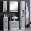 Graue Möbel Zusammenstellung fürs Bad - Girios (fünfteilig)