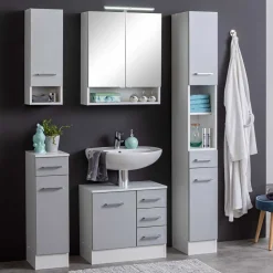 Graue Möbel Zusammenstellung fürs Bad - Girios (fünfteilig)