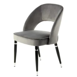 Graue Samtstühle mit Eisenbeinen - Viarolia (2er Set)