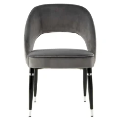 Graue Samtstühle mit Eisenbeinen - Viarolia (2er Set)