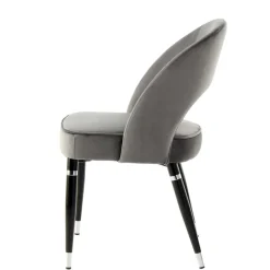 Graue Samtstühle mit Eisenbeinen - Viarolia (2er Set)