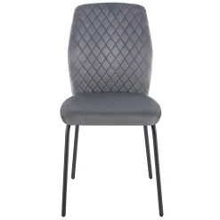 Graue Samtstühle mit Gestell aus Metall - Sharkas (2er Set)