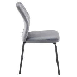 Graue Samtstühle mit Gestell aus Metall - Sharkas (2er Set)