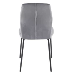 Graue Samtstühle mit Gestell aus Metall - Sharkas (2er Set)