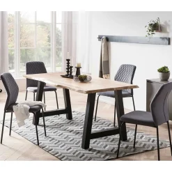 Graue Samtstühle mit Gestell aus Metall - Sharkas (2er Set)