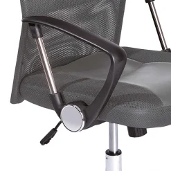 Grauer Chefsessel aus Mesh & Kunstleder - Echora