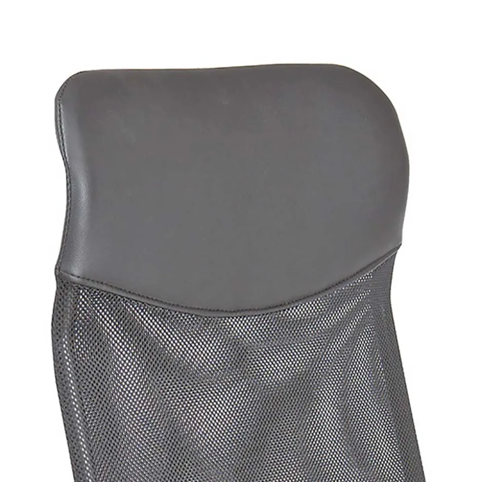 Grauer Chefsessel aus Mesh & Kunstleder - Echora