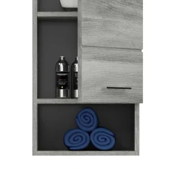 Grauer Hängeschrank mit Tür und Fach - Baloon