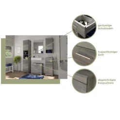 Grauer Hängeschrank mit Tür und Fach - Baloon