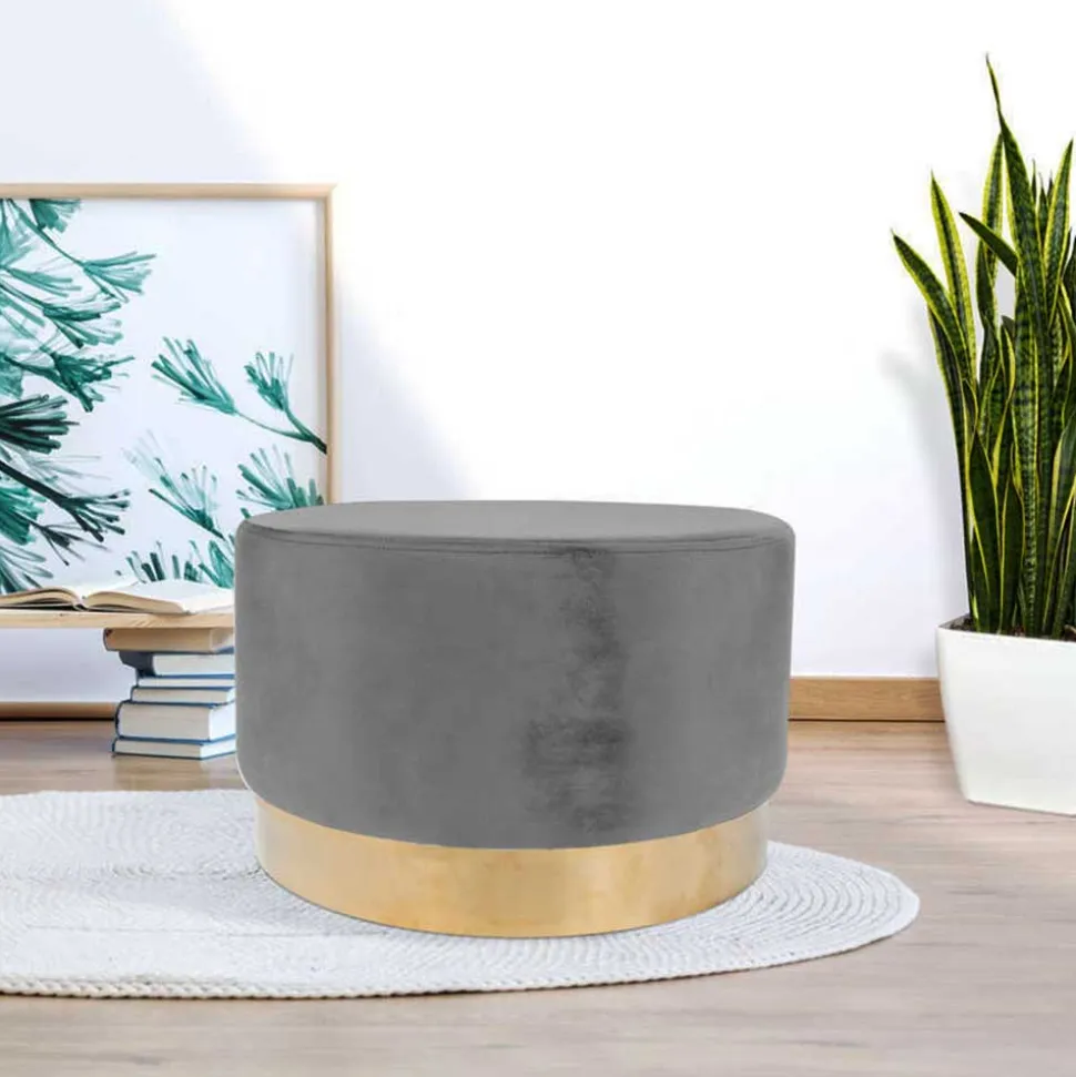 Grauer Hocker mit 55 cm Durchmesser - Marina