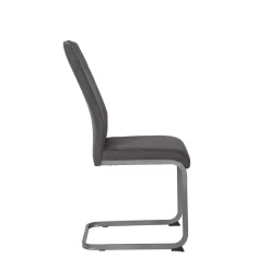 Grauer Microfaser Stuhl mit Schwingfuß - Racelyn (Set)