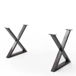 Grauer Naturkantentisch mit X-Beinen - Tyrelia