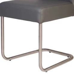 Grauer Polsterstuhl mit Swing-Fuß - Motrilo (2er Set)