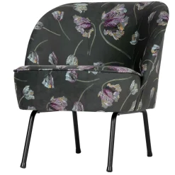 Grauer Samt Sessel mit Tulpen Lila - Kiyoshi