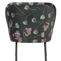 Grauer Samt Sessel mit Tulpen Lila - Kiyoshi