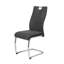 Grauer Schwingstuhl mit Material Mix - Parvello (Set)