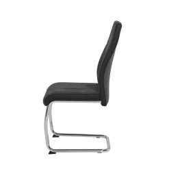 Grauer Schwingstuhl mit Material Mix - Parvello (Set)