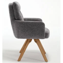 Grauer Tischsessel mit Federkern - Cregorian (2er Set)