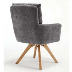 Grauer Tischsessel mit Federkern - Cregorian (2er Set)