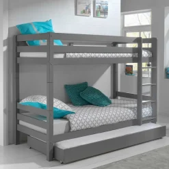 Graues Etagenbett mit Ausziehbett - Akreditarus