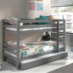 Graues Etagenbett mit Ausziehbett - Akreditarus