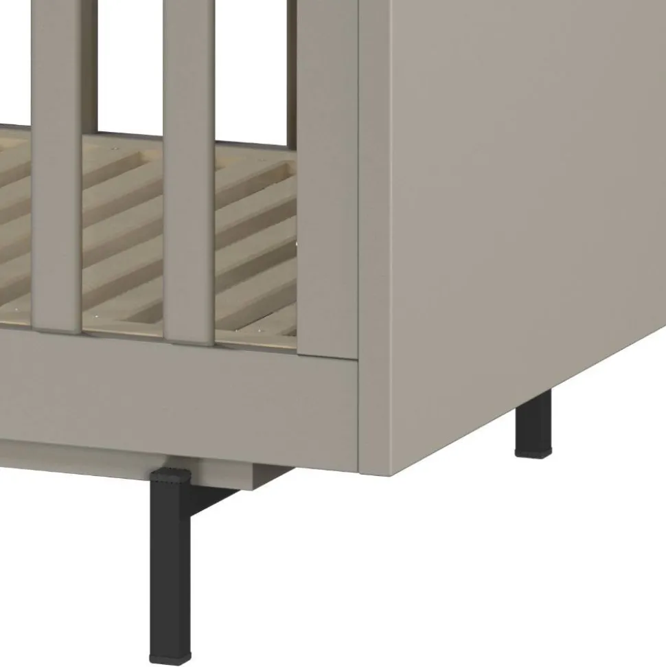 Graues Kinderbett mit Gitterseiten - Suzanas