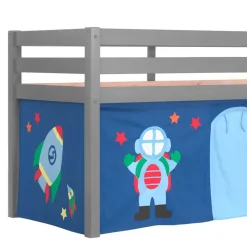 Graues Kinderhochbett für Themenzimmer Astronaut - Pants