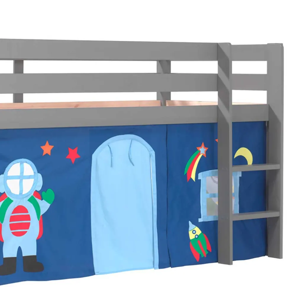 Graues Kinderhochbett für Themenzimmer Astronaut - Pants