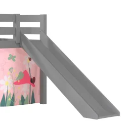 Graues Kinderzimmer Hochbett mit Rutsche - Eldrida
